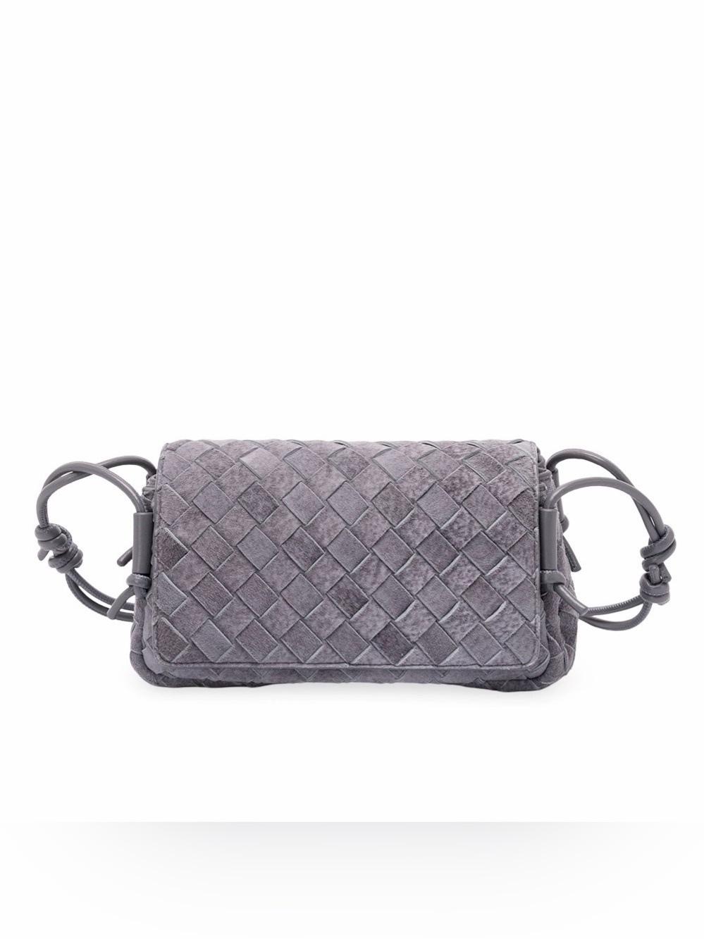 BOTTEGA VENETA Notturno Intrecciato suede leather pouch crossbody bag